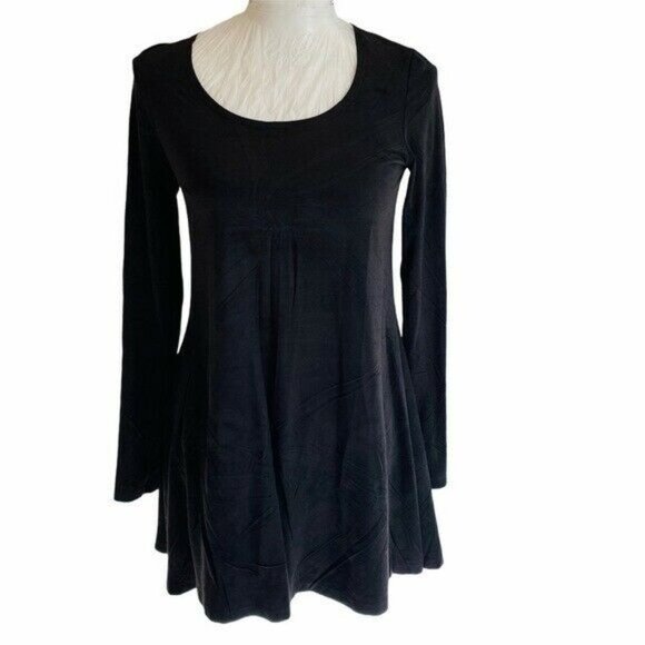 LAUREN VIDAL Dress Charcoal Crashed Velvet Look - Picture 1 of 9